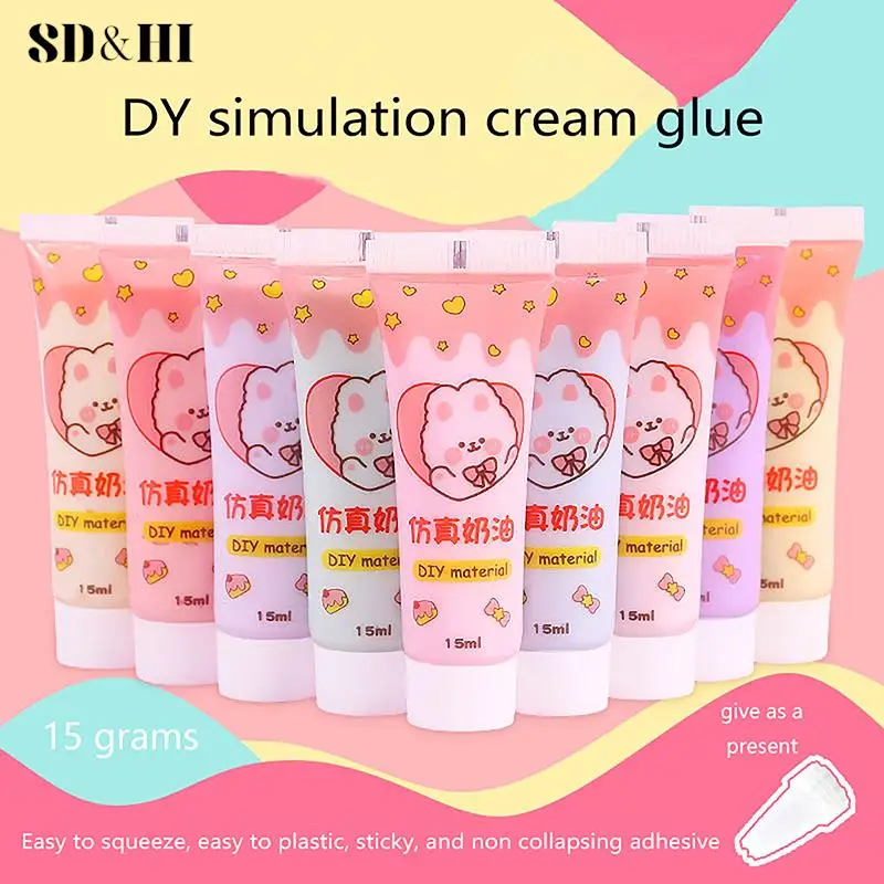 15ml Simulation Creme Kleber DIY Handy Shell Material hausgemachte Haarnadel Goo Karte Briefpapier Box Harz manuelle Paste Kleber