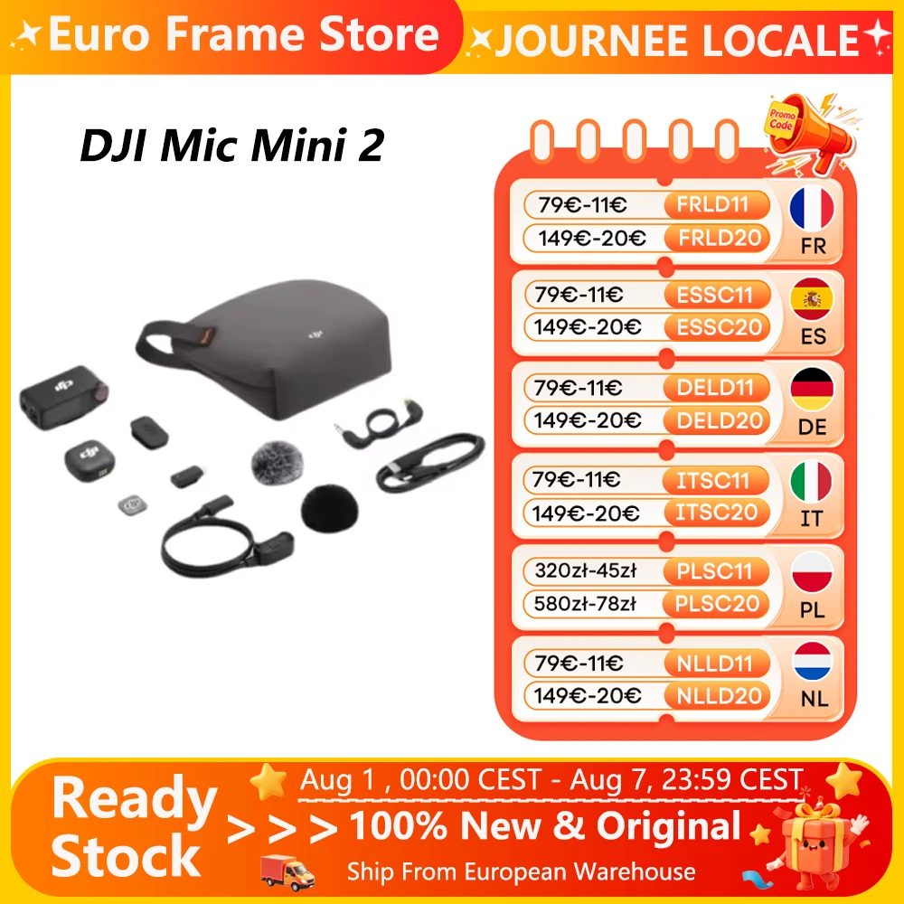 Local+ DJI Mic Mini 2 Kabelloses Mikrofon für iPhone 17/16/15 und Android/Smartphone/Tablet/PC, ultraleicht, 11,5 Stunden Akkulaufzeit, schnelles Aufladen, Geräuschunterdrückung für Vlogs