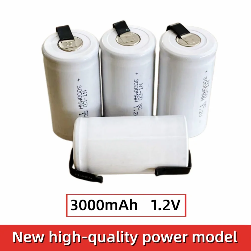 SC 3000mAh 1.2V Rechargeable Battery Sub C NI-CD With Welding Tabs For Electric Drill Screwdriver Milwaukee