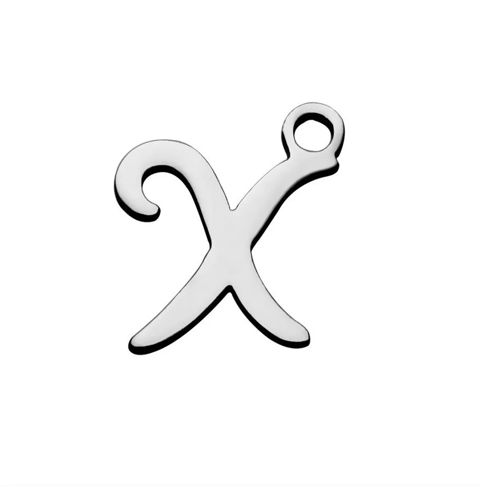 26Pcs English A-Z Stainless Steel Pendants Durable DIY Jewelry Making Charms for Necklace Bracelet Keychain Gifts