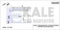 344400 for TURBO (INTERCOLL) radiator BERLINGO III PARTNER peak DV6ATED4/dv6bte4/dv6bte4 (08)/(08)