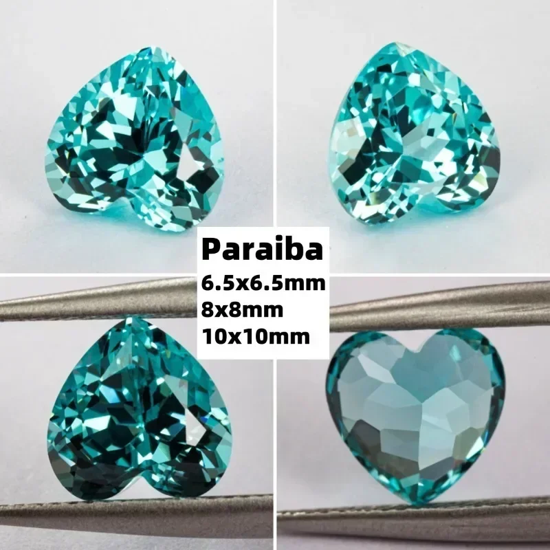 Im Labor gezüchteter Saphir im Herzschliff, synthetische Edelsteine für Schmuck. – Detail 5
