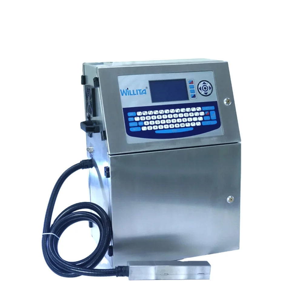 Industrial CIJ Continuous Inkjet Printer Card Printer UV Ink High-Speed Date Printing Barcode Batch Coding Machine for Food