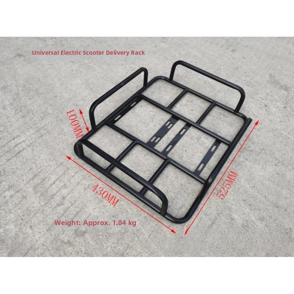 Steel Takeaway Rack with Four Side Fence for Electric Bikes Heavy Duty Cargo Carrier Designed for Food Delivery and Convenience