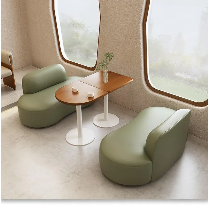 Light Luxury Cheap Coffee Shop Used Booths Seat High Back Sofa Sets Cafe Bench Seating Fast Food Restaurant Furniture for Sale view 4