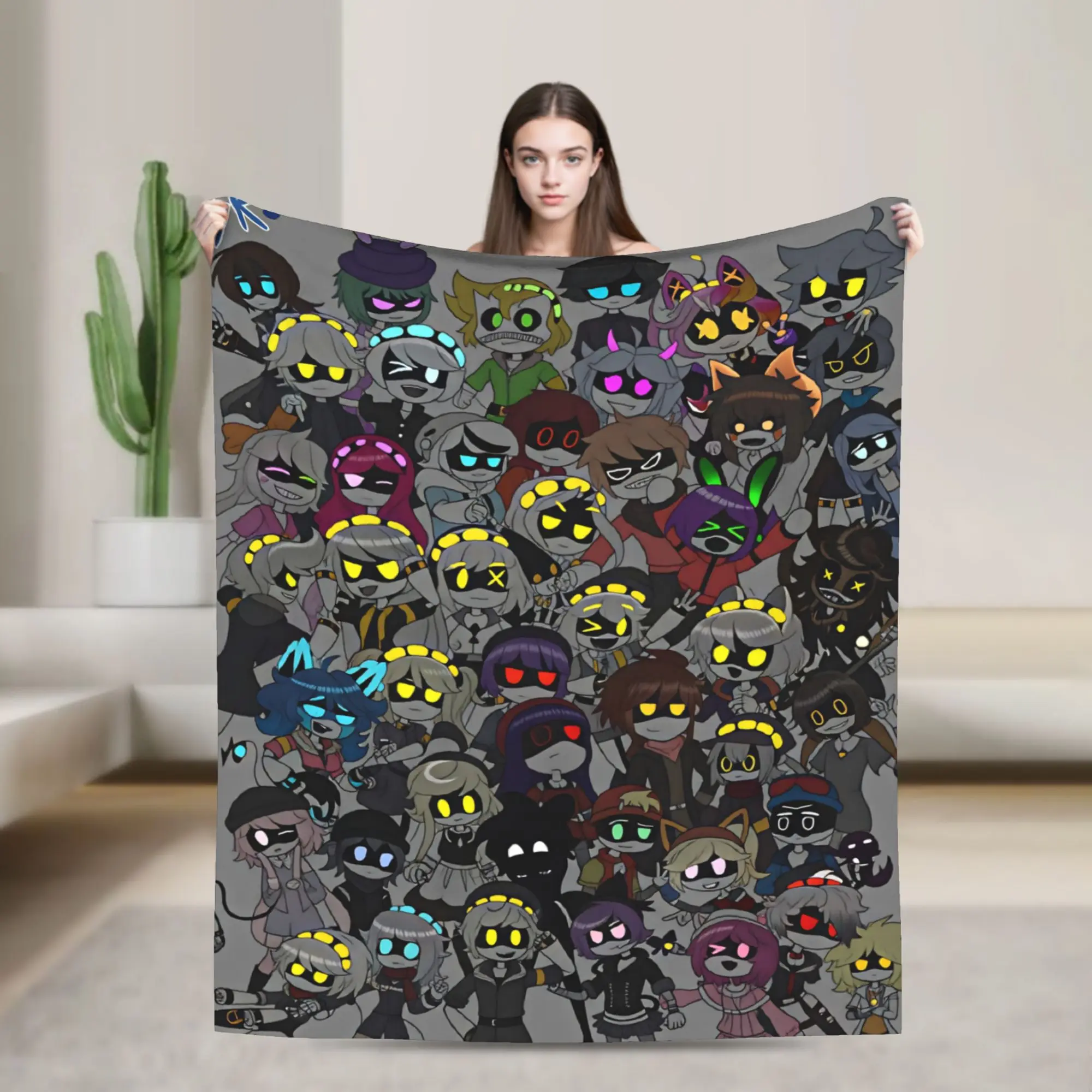 3D Murder-Drones Uzi Cartoon Plush Blanket Children  Flannel Throw Blanket For Couch Chair Warm Soft Quality Bedspread Gift Idea