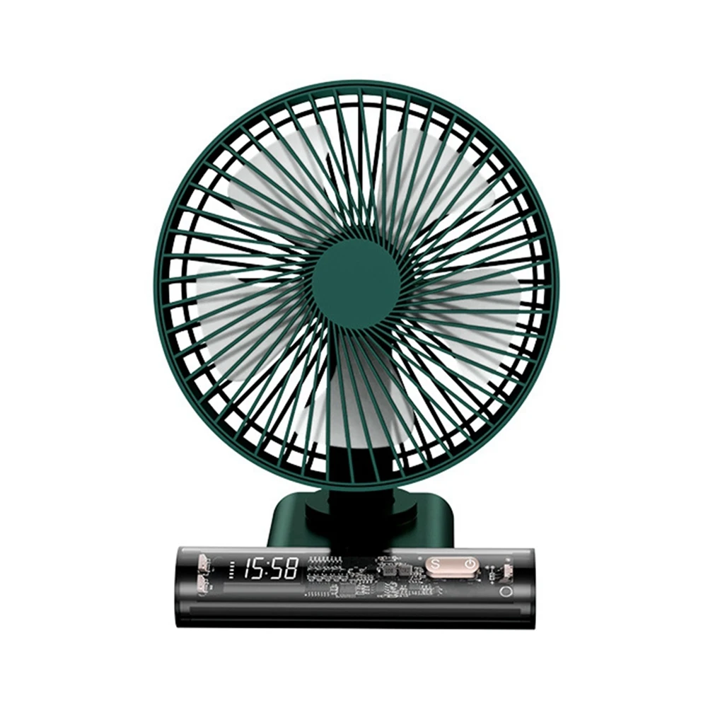 مروحة كهربائية مروحة سطح المكتب الجديدة USB مروحة صغيرة محمولة ساعة مكتب سوينغ مروحة صغيرة عمر البطارية الطويل مروحة