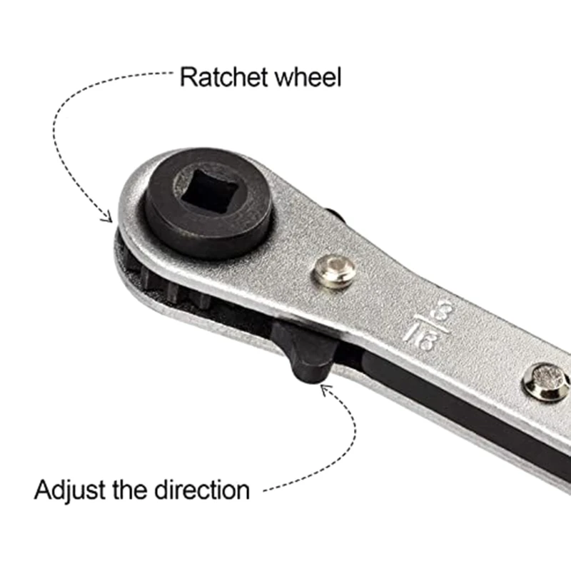 M6CF Ratchet Wrench Ratcheting Service Wrench 3/8” to 1/4” with Bit Adapter