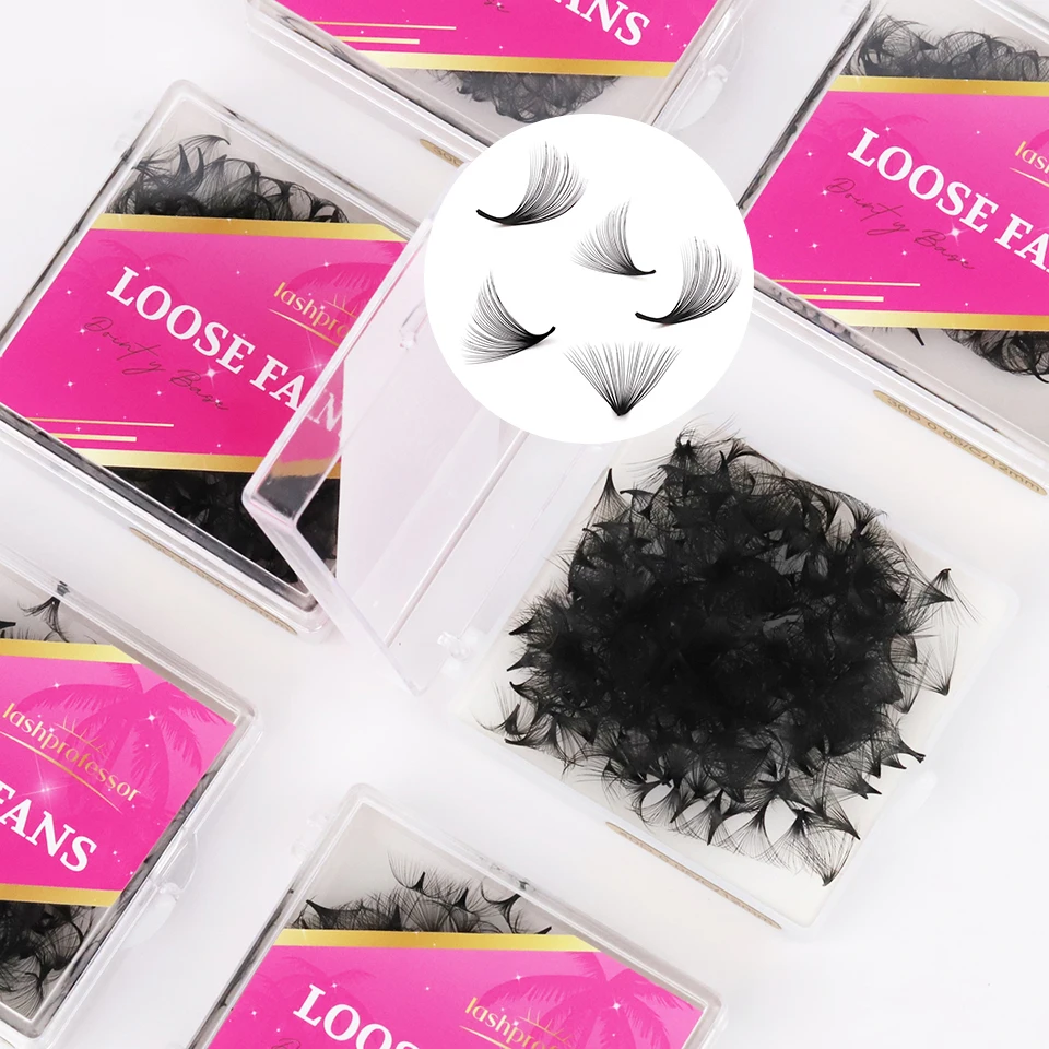 Lashprofessor 3D-40D Cluster Loose Fans Lash 7mm Sharp Thin Russia Volume Lash Pointy Base Medium Stem Premade Eyelash Extension