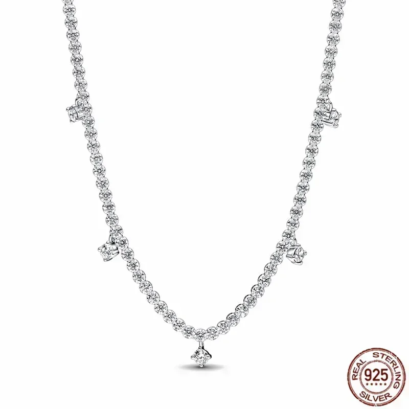 Girlfriend Familys Birthday Gifts 925 Sterling Silver Classic Simple Circular Heart-shaped Necklace Exquisite Charm Jewelry