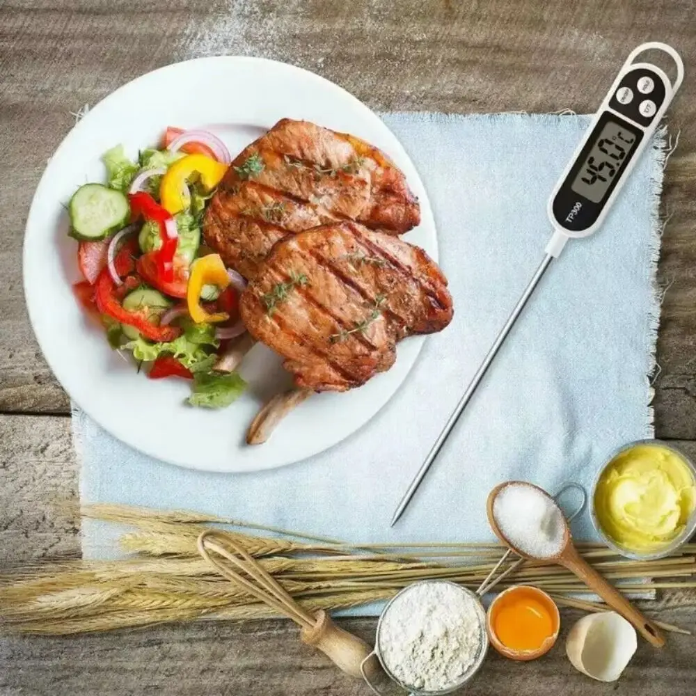 TP300 Probe Food Thermometer Stainless Steel Long Probe Electronic Display Digital Food Thermometer Accurate Kitchen Tools