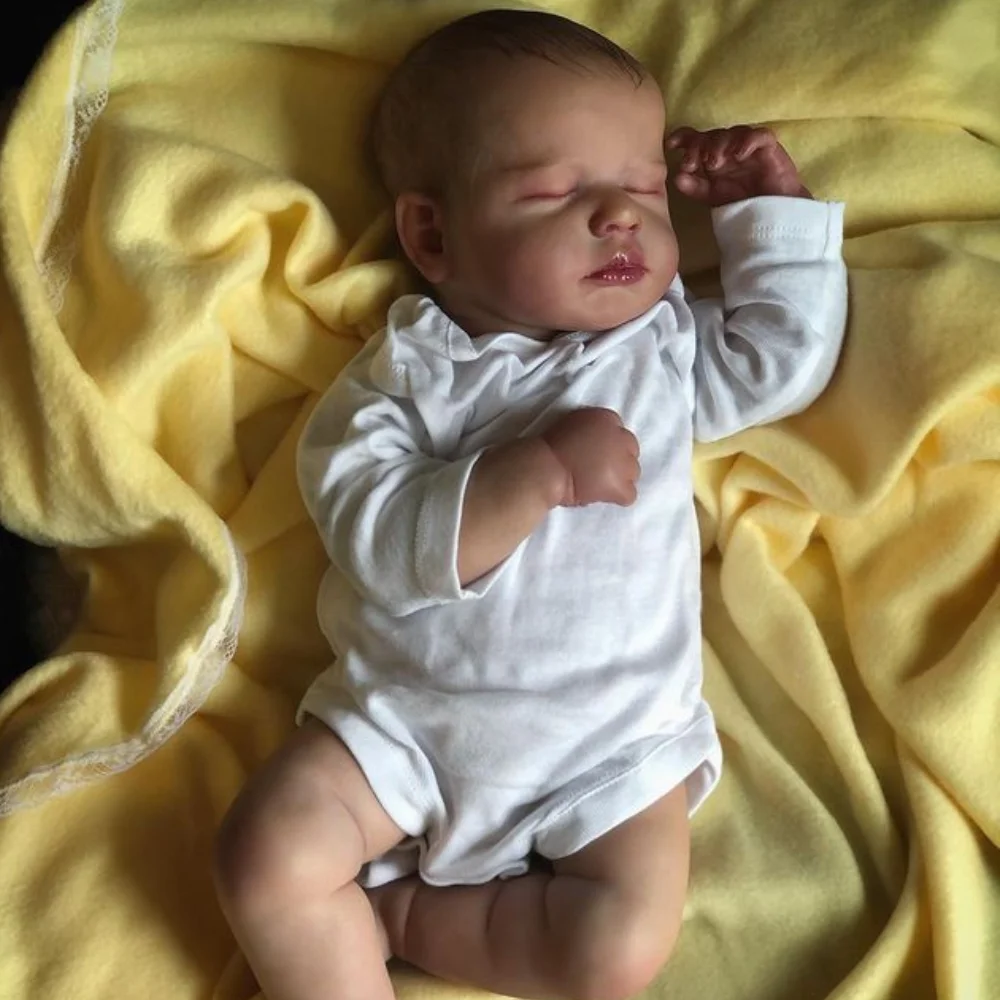 50CM LouLou Reborn ריאליסטי גימור Bebe Reborn סיליקון בד ויניל גוף בובה ידנית צעצוע לילדות מתנת חג המולד