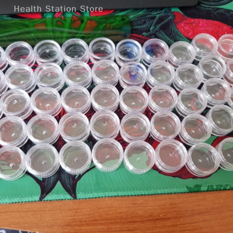 ขวดครีมใสขนาดเล็ก 50 ชิ้น ขวดเครื่องสำอางแบบใส สำหรับใส่ยาทาเล็บ ขวดเปล่า