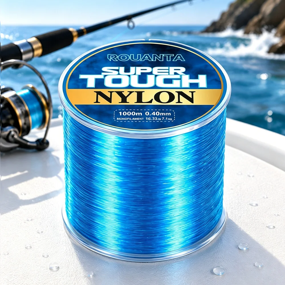 ROUANTA 500M 1000M Superstark Nylon Angelschnur Hochfeste Monofilament-Schnur Glatt Verschleißfest Sinkende Schnur Pesca Tackle – Detail 6