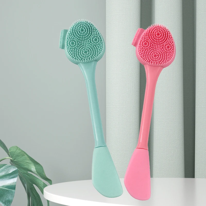 Facial Silicone Brush Face Massage Cleaning Brushes Double Sided Blackhead Pore Removal Exfoliator Cleanser Skincare Tool