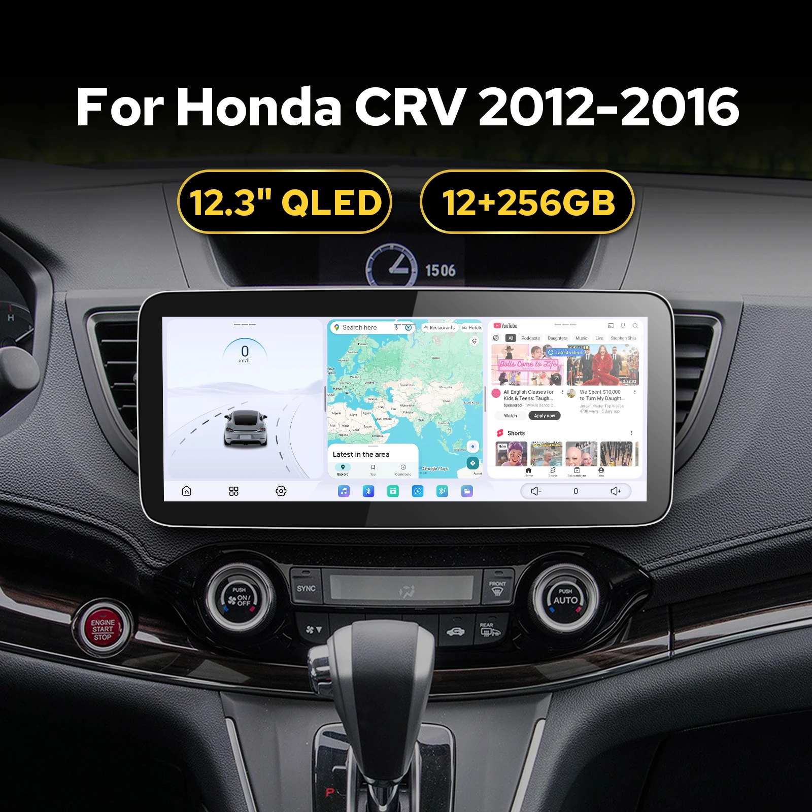 JOYING 12.3 Inch Head Unit Car Radio Stereo for Honda CR-V CRV 2012 2013 2014 2015 2016 12GB+256GB CarPlay Android Auto Dual BT
