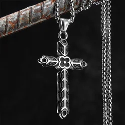 Carving Cross Men Necklaces Stainless Steel Pendant Chain Women Fashion Unique Jewelry Punk New In Accessories Gifts Wholesale