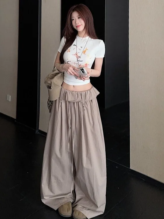 

plus Size Casual Print Top And High Waist Wide Leg Pants Pattern round Neck Short Sleeve Summer Fashion Set Women