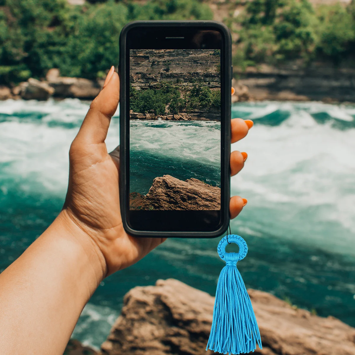 

12Pcs DIY Tassel Pendant Set Polyester Mobile Phone Shell Accessories Jewelry Making Phone Charm Keychain DIY Gifts