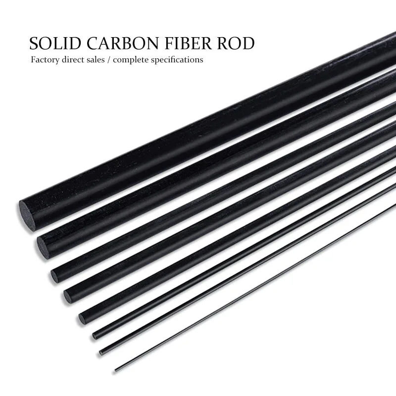 10Pcs/Lot Length 1000mm Solid Carbon Fiber Rod Diameter 1mm 1.5mm 2mm 3mm 4mm 5mm 6mm 7mm RC Aircraft Matte Rod