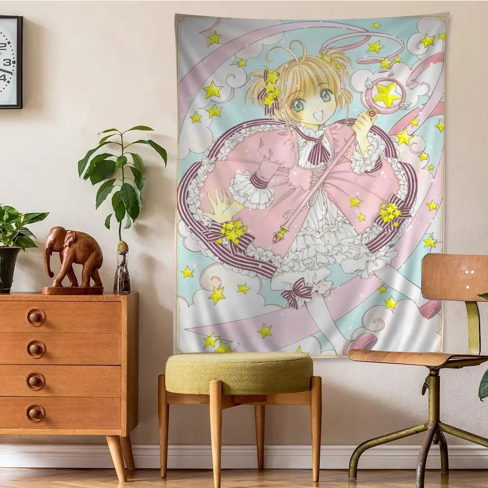 Cardcaptor Sakura DIY Wall Tapestry Hanging Tarot Hippie Wall Rugs Dorm INS Home Decor