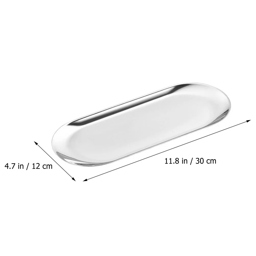 

2pcs Stainless Steel Food Storage For Kitchen Home Hotel Dessert Serving Tray Polishing Fruit Candy Display Tea Plate