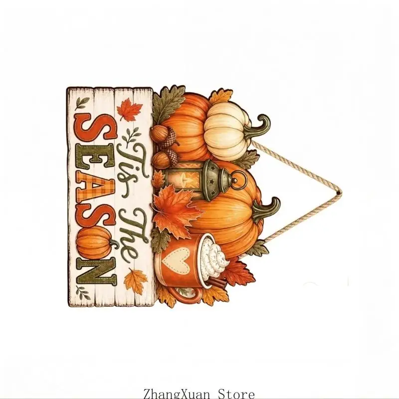Fall Scarecrow Wooden Door Decoration Pumpkin Sign For Farmhouses Home 3XUFMöbel & Wohnen, Dekoration, Schilder & Tafeln! – Detail 4