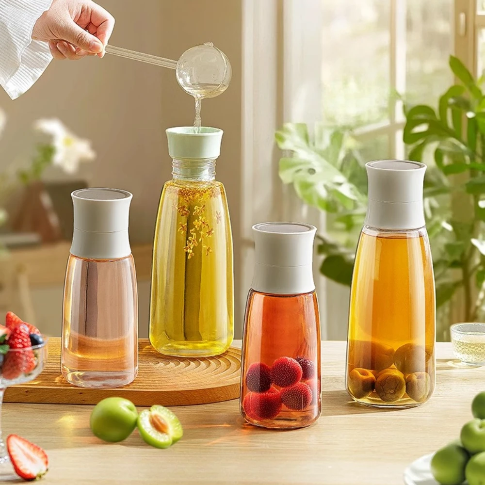 Glass Kettle Wine Fruit Wine Dispenser Cold Brewing Kettle Home Multifunctional Wine Bottle Sealed Leak-proof Bottle Containers