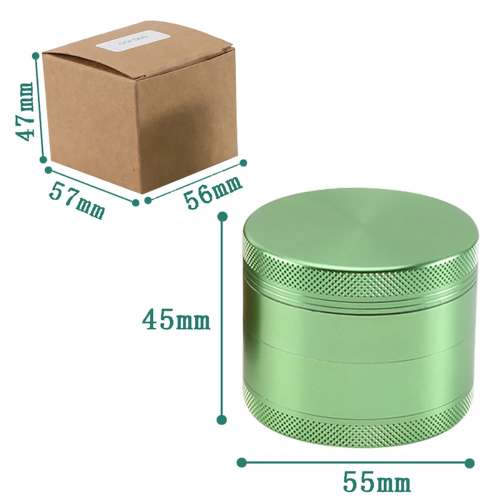 55mm Aluminum Alloy Herb Mills 4-layers Spice Grinder Durable Metal Crusher Smoking Accessories for Smoker Holiday Gifts