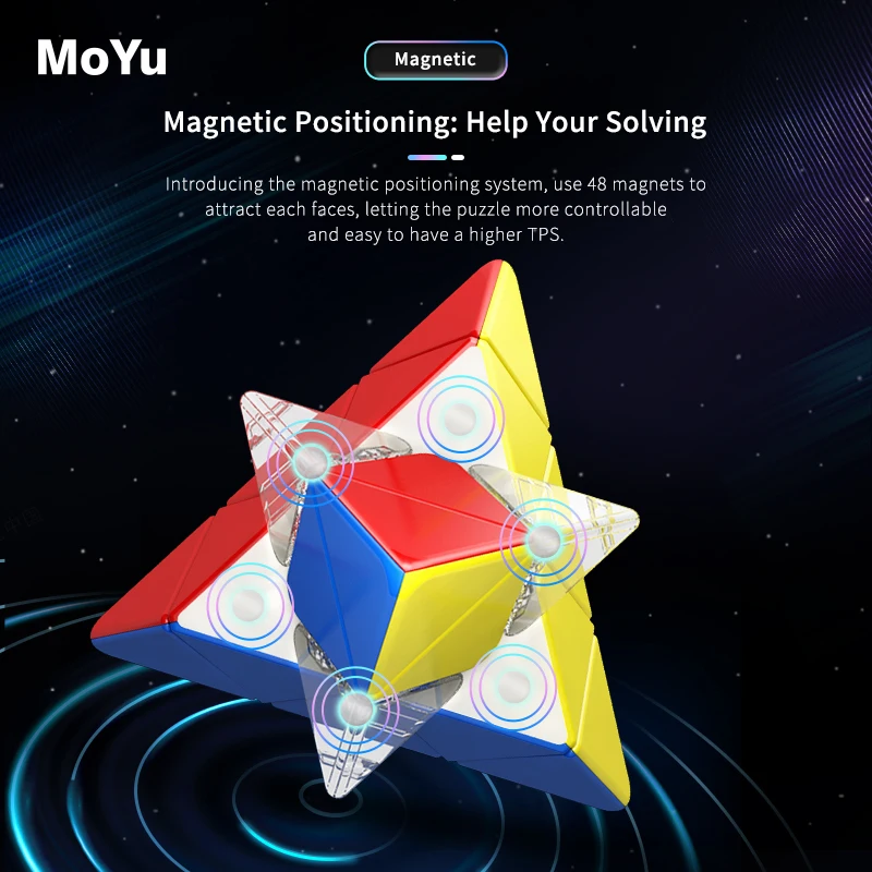 MOYU RS Pyraminx Cubo Magnetico RS M Pyraminx Cubo di Velocità Magica Professionale Maglev Puzzle Giocattolo Regalo Dei Bambini Cubo Magico Puzzle