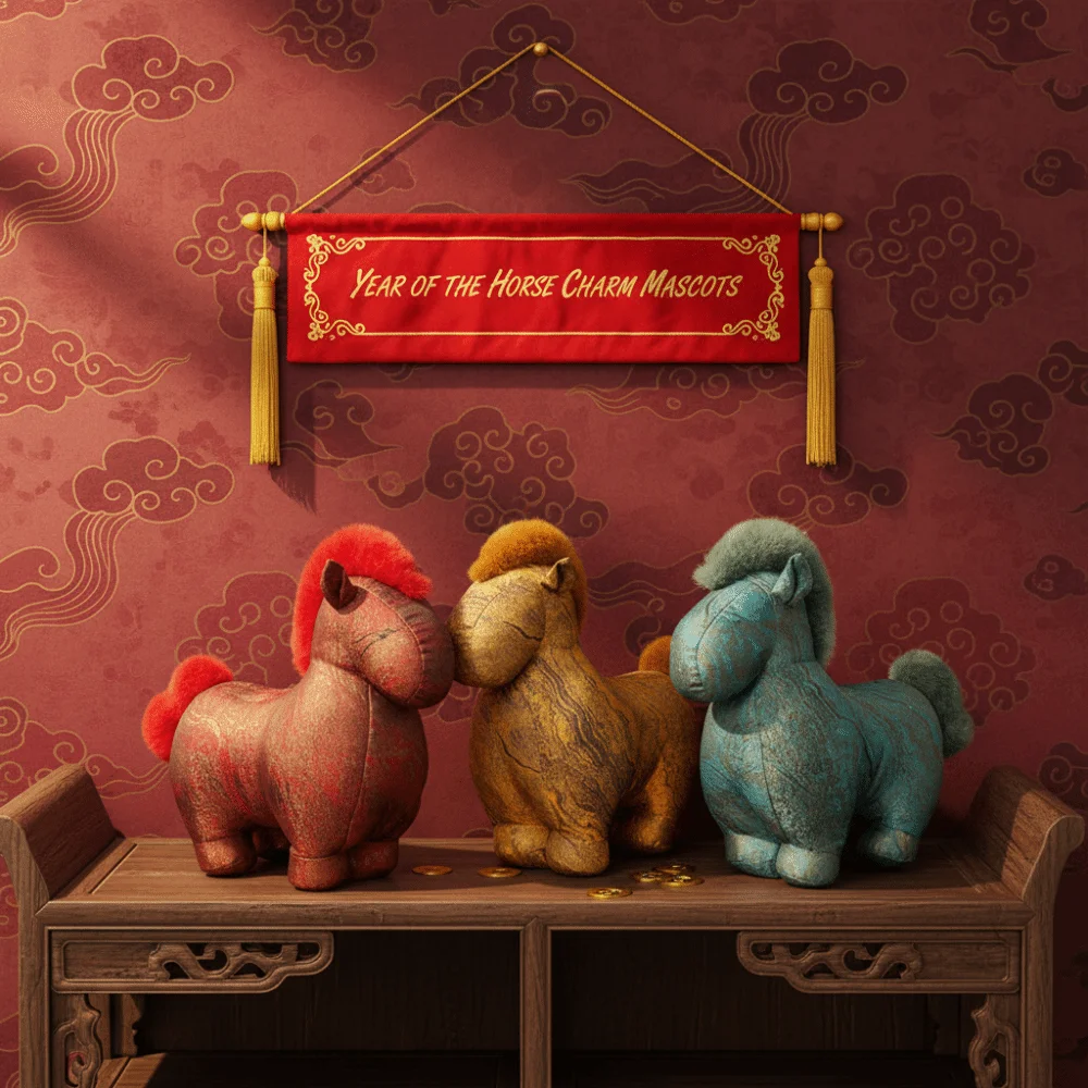 

Мягкая игрушка-лошадь с пайетками, милый плюшевый зодиакальный конь, креативная пушистая фигурка пони, китайский Новый год