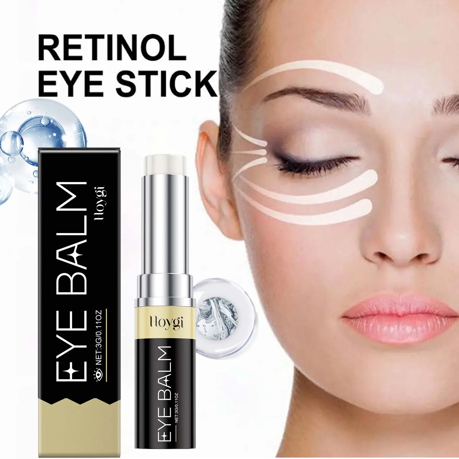 Retinol Eye Cream Stick Lightening Dark Circles Firming Skin Reduce Puffiness Anti Eye Bags Smoothing Fade Fine Lines Eye Cream