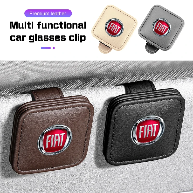 Clipe de óculos de carro de couro para fiat tipo toro nuovo freedom 500x doblo argo grazie 500c viseira automática óculos de sol titular clipe de armazenamento