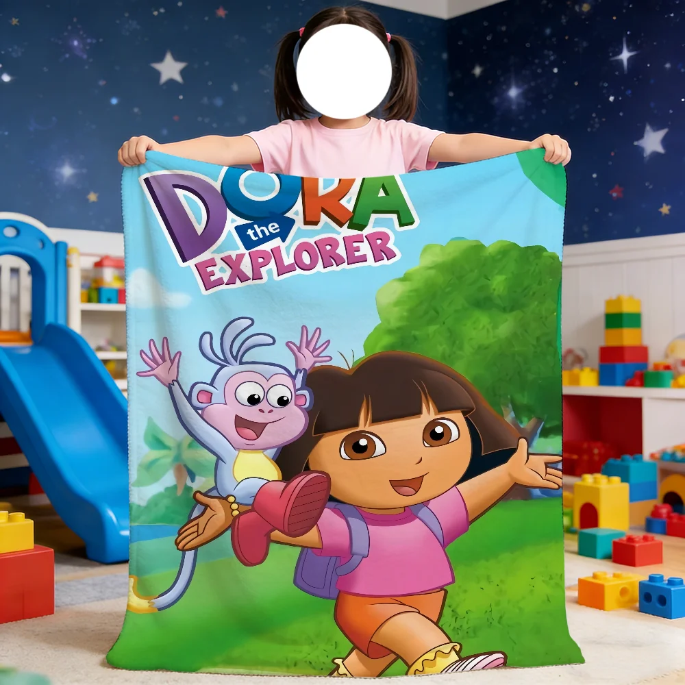 

Blanket For Soft Throw E-Explorer D-Dora Blanket for Picnic Bed Sofa Home Cute Bedroom the Cozy Cartoon Warm Comfortable