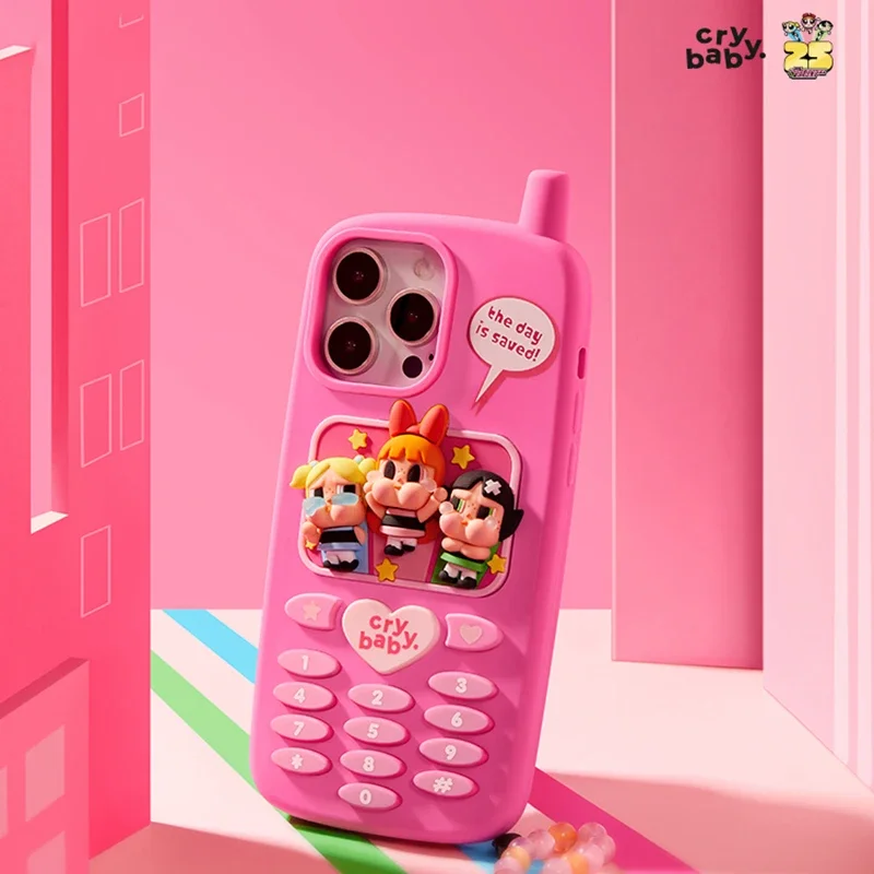 Crybaby Powerpuff Girls And Sadness Club Series Phone Case For Iphone14 Promax  Iphone15promax Action Figures Surprise Gift Toys