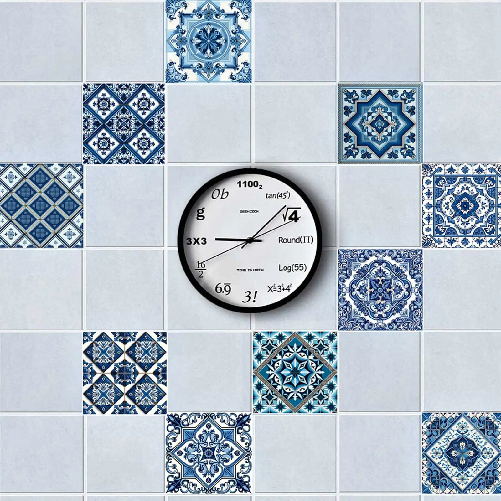 24pcs Wall Decoration Stickers Moroccan Style Tile Stickers Living Room Bedroom Self-Adhesive Decorative Painting Wall Stickers