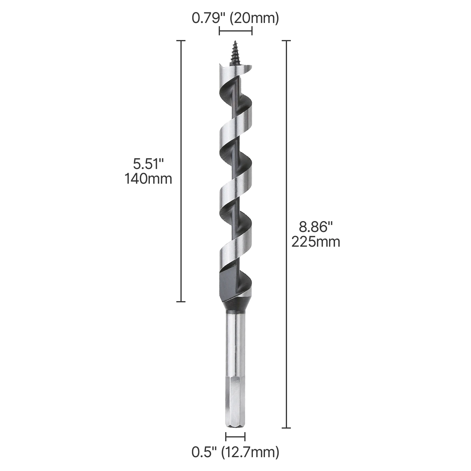 Versery 1 Stück 6-40mm Hochkohlenstoffstahl 230mm Holzbearbeitungs-Schiffbohrer Lochsäge Sechskantschaft für Weich- und Hartholz, Kunststoff, PVC – Detail 3