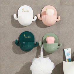 Cactus Drain Soap Box Toilet Punch-free Cartoon Soap Holder Cute Soap Dishes Wall-mounted Soap Container Bathroom Accessories