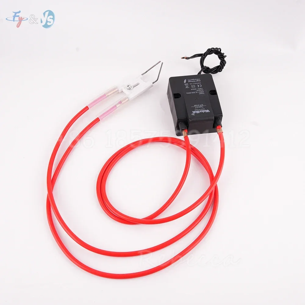 High Pressure Voltage Pulse Igniter, 15KV Ignitor Transformer, 6mmCeramic Ignition Needle, 2PCS 100CM Cables