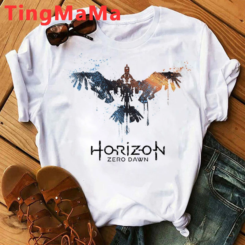 Horizon Forbidden West T Shirt Men 2022 Hot Games T-shirt Cartoon Summer Tops Graphic Tees Unisex Hip Hop Streetwear Tshirt Male