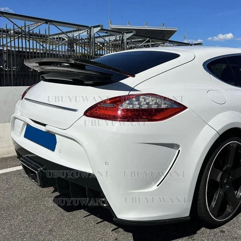 For Porsche Panamera 970 .1 and 970.2 Mansory Style Carbon Fiber Rear Roof Spoiler Wing Trunk Lip Boot Cover Car Styling 10-17