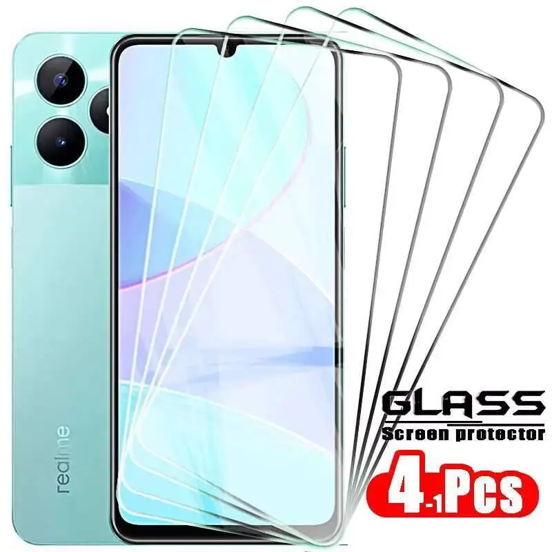 

4-1Pcs Full Cover Tempered For Realme Screen Protectors C51 C31 C53 C33 C35 C55 C67 Protective Glass C 51 53 55 33
