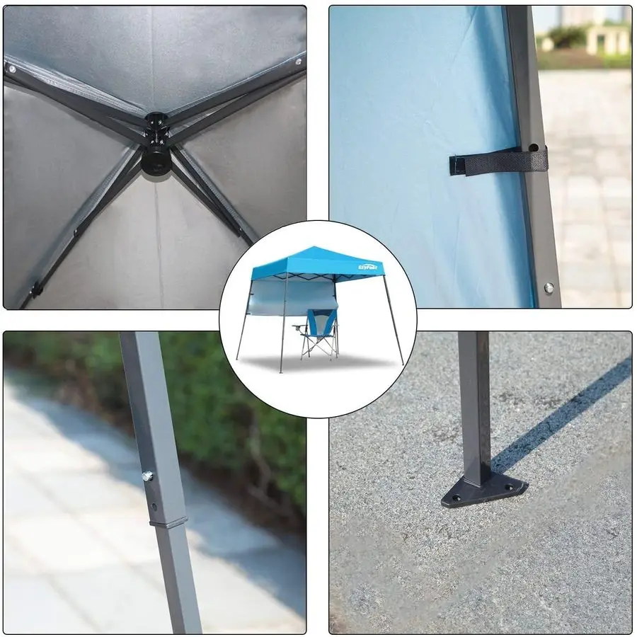 مظلة حقيبة ظهر مدمجة للغاية، مأوى منبثق، كابانا رياضية محمولة، قاعدة 7.5 × 7.5 قدم، قاعدة 6 × 6 أقدام للمشي لمسافات طويلة والتخييم، فيشي #4