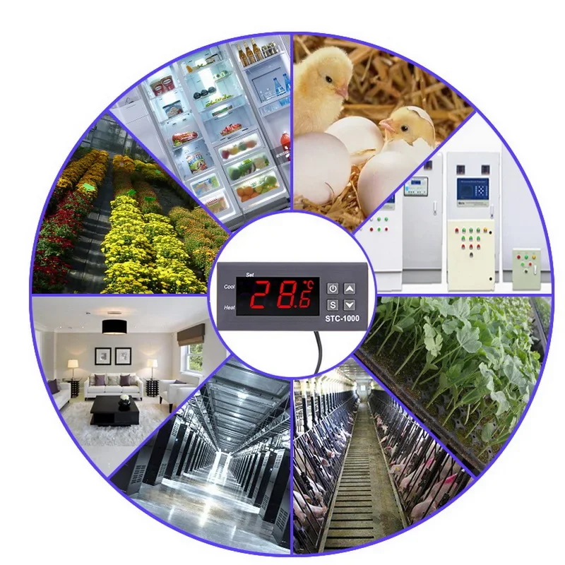 STC-1000 STC 1000 LED ترموستات رقمي للحاضنة متحكم في درجة الحرارة منظم الحرارة التتابع التدفئة التبريد 12 فولت 24 فولت 220 فولت #4