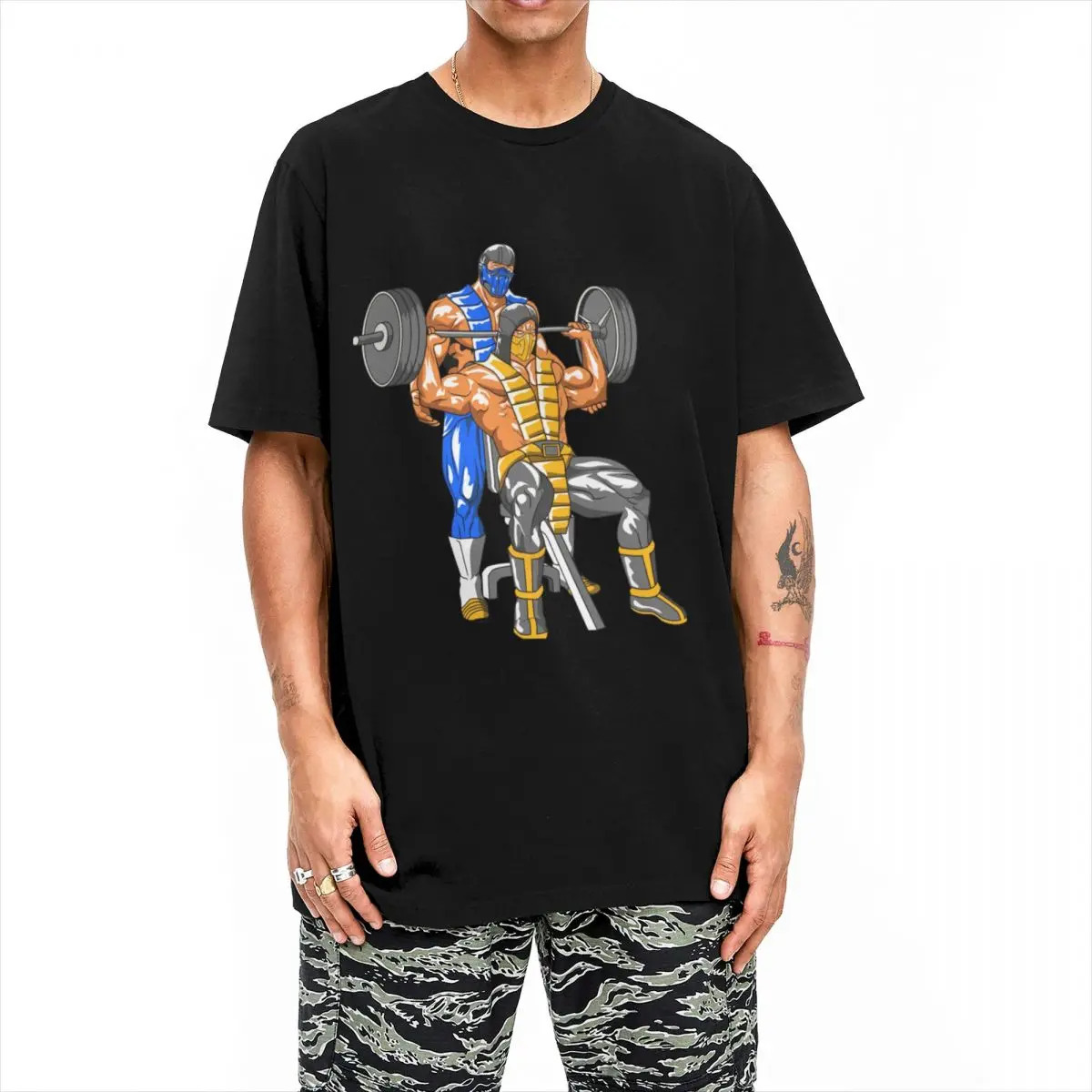 Icy Hot Spot T-Shirt Men Women's O Neck Pure Cotton T Shirts Mortal Kombat Sub Zero Scorpion Mk11 Arcade Game Tees Gift Clothes