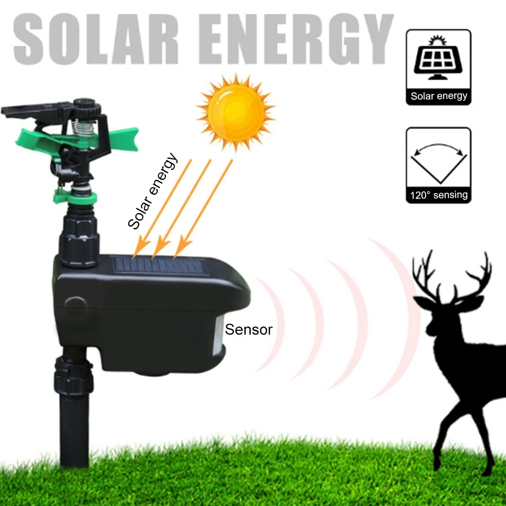Alat Penyiram Tenaga Surya 2 IN 1 dengan Sensor Gerak, Pengusir Hewan, Penolak Hewan Liar, Alat Irigasi Area Luas