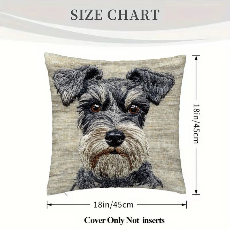 Miniature Dog Cushion Covers Chair Living Room Pillowcase Cozy Zipper Sofa Pillow Covers Animal Bedroom Indoor Home Decor