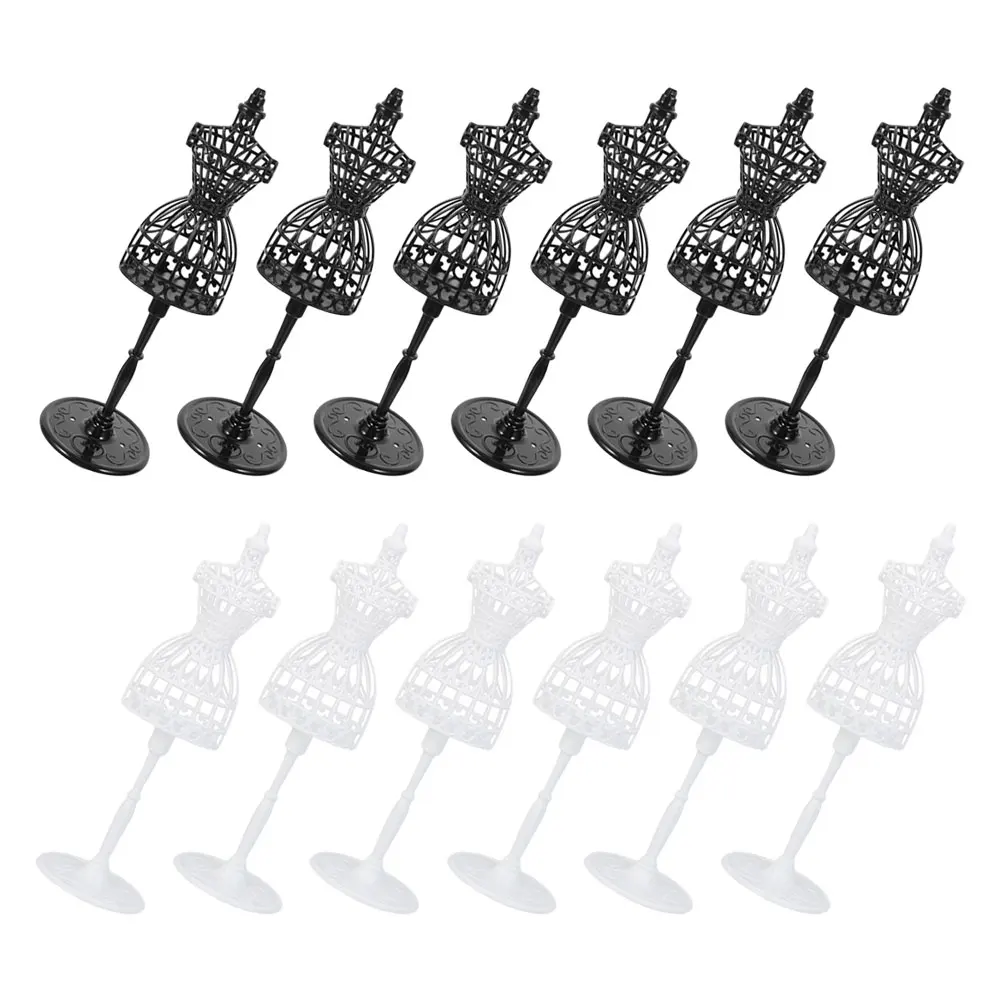

12 Pcs Miniature Dollhouse Hanger Hangers Clothes Mannequin Model Plastic Display Support