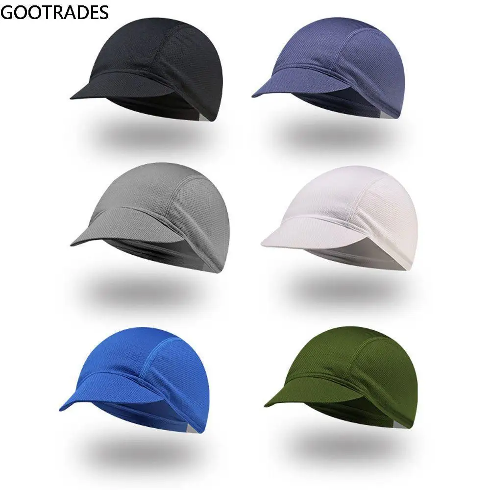 

Cycling Equipment Dustproof Solid Color Quick-Drying Sun Protection Mesh Cycling Cap Elastic Hat Riding Cap Sunshade Caps