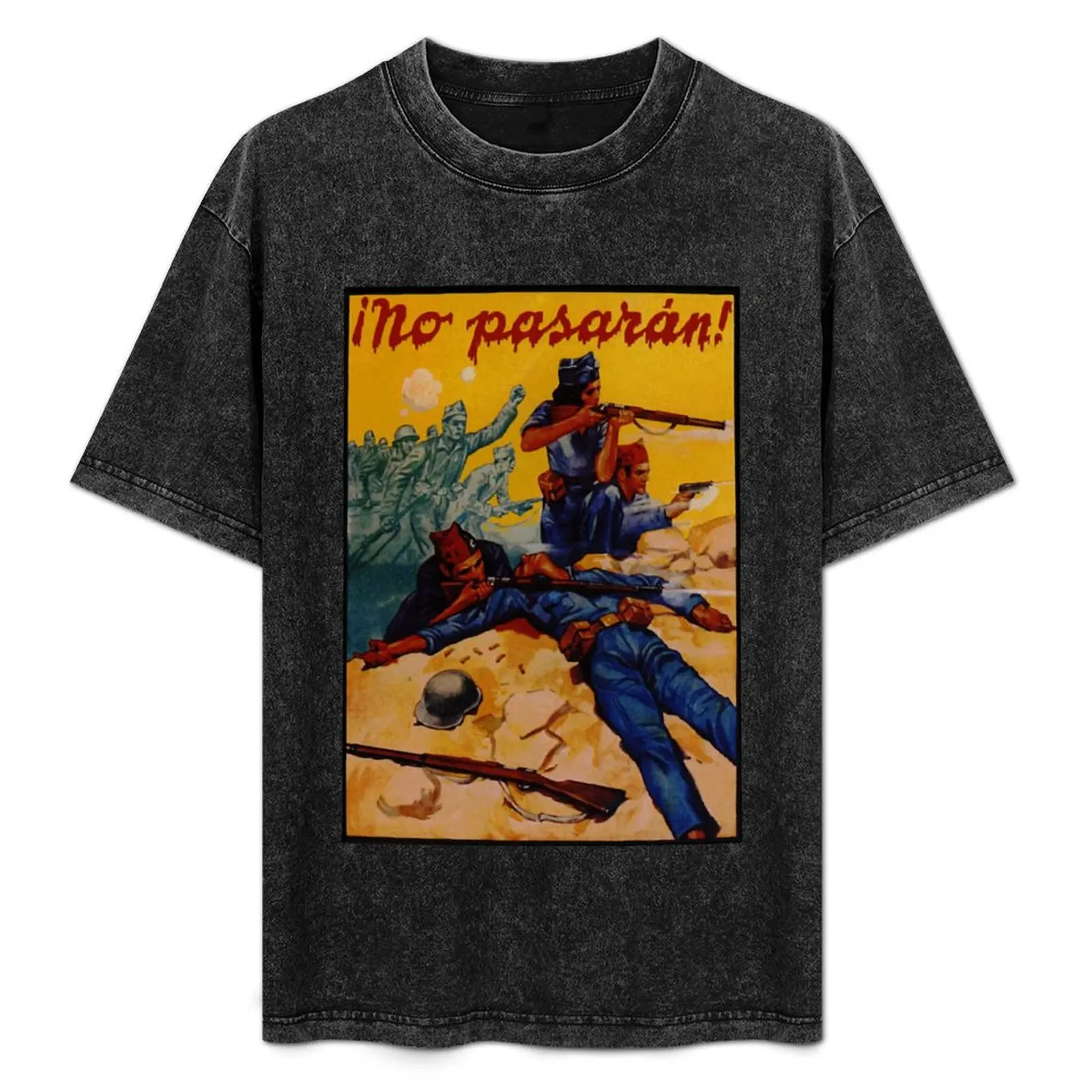 

No Pasaran T-Shirt Plus Size Outdoor Casual Top